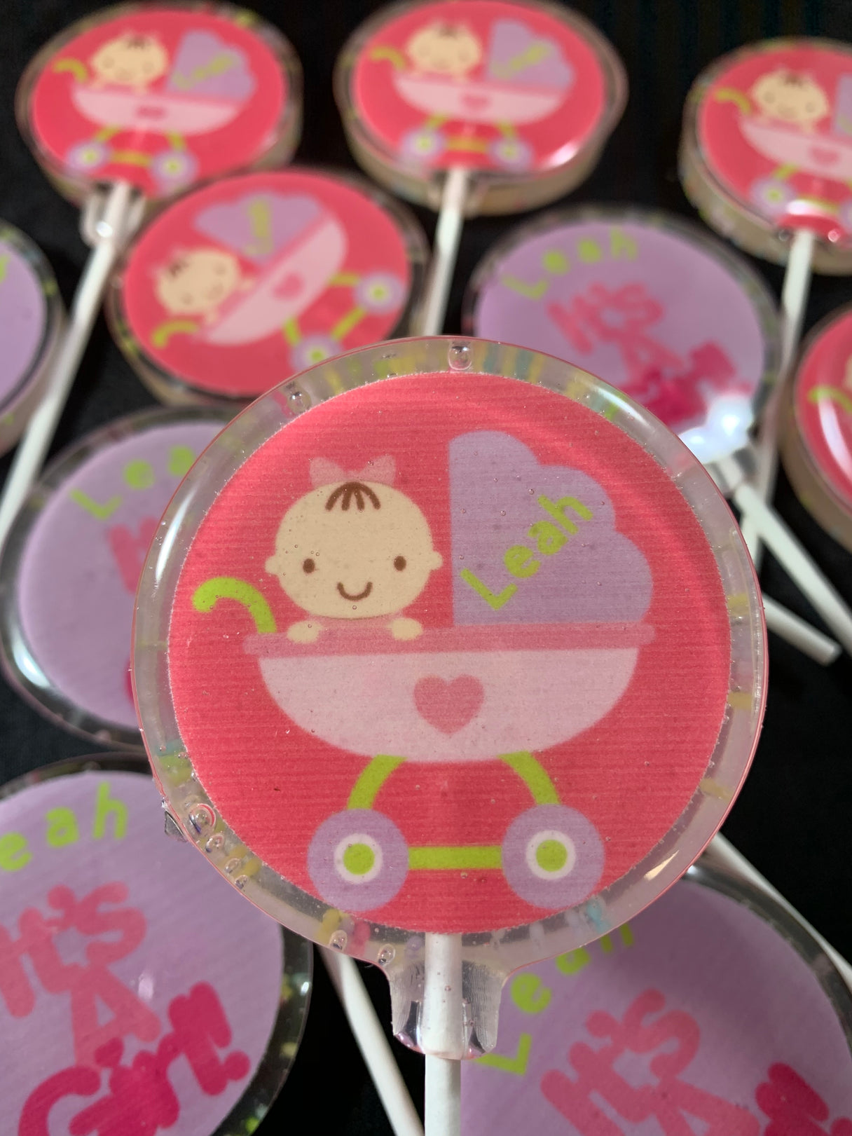 Baby shower lollipop favors