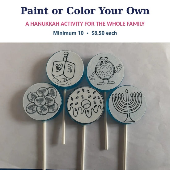 Paint or Color Your Own Chanukah lollipops - a Hanukkah activity for the whole family