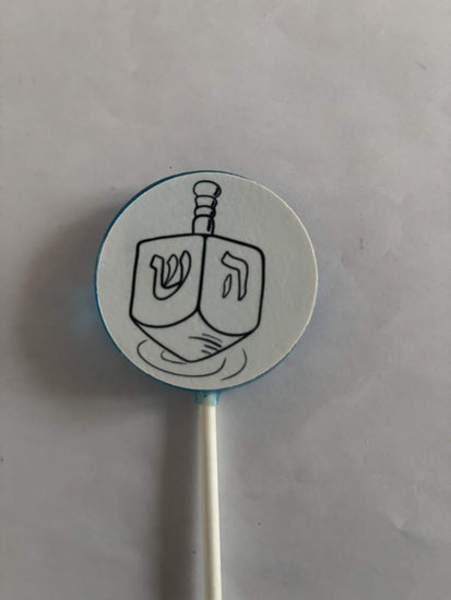 Chanukah dreidel outline lollipop to paint or color