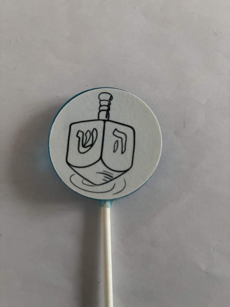 Chanukah dreidel outline lollipop to paint or color