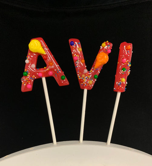 Hard Candy Lollipop Letters-Candy-[Kosher Mints]-[Kosher Custom Candy]-Candy A Plenty