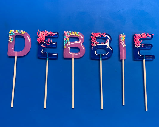 Hard Candy Lollipop Letters-Candy-[Kosher Mints]-[Kosher Custom Candy]-Candy A Plenty