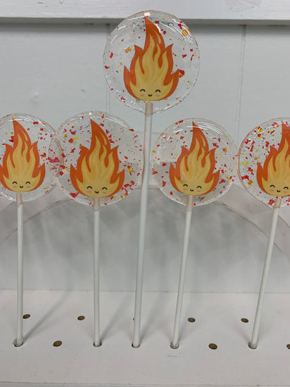 Chanukah Menorah Flames-lollipops-[Kosher Mints]-[Kosher Custom Candy]-Candy A Plenty