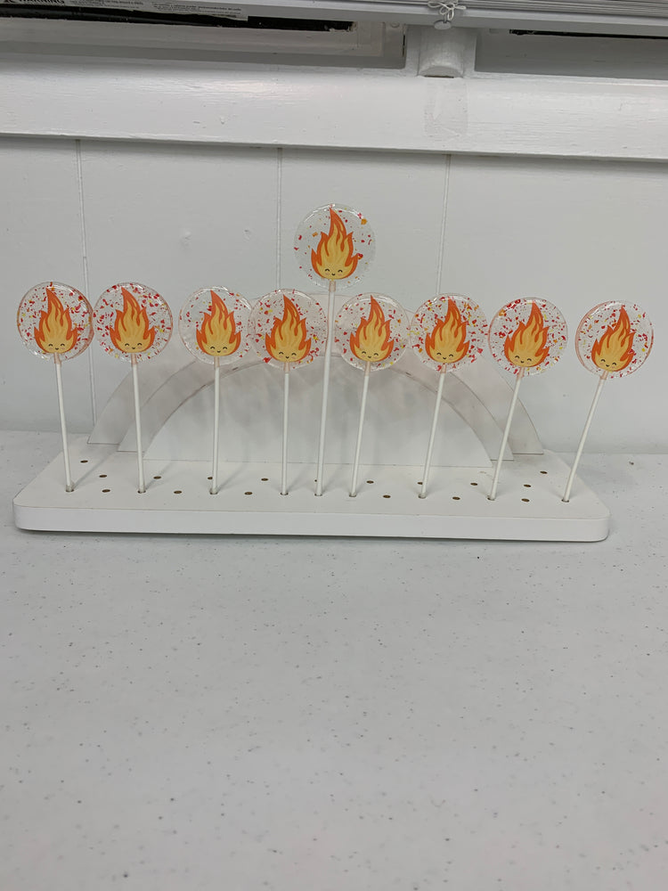 Chanukah Menorah Flames-lollipops-[Kosher Mints]-[Kosher Custom Candy]-Candy A Plenty