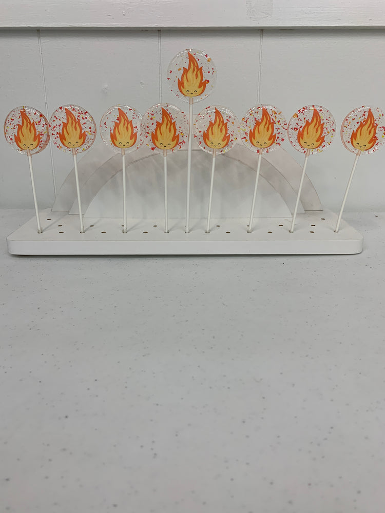 Chanukah Menorah Flames-lollipops-[Kosher Mints]-[Kosher Custom Candy]-Candy A Plenty