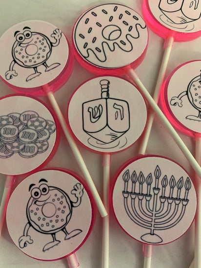 Paint Your Own Chanukah Lollipop Sets-Candy-[Kosher Mints]-[Kosher Custom Candy]-Candy A Plenty