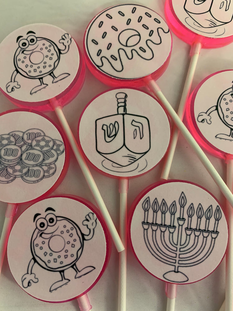 Paint Your Own Chanukah Lollipop Sets-Candy-[Kosher Mints]-[Kosher Custom Candy]-Candy A Plenty