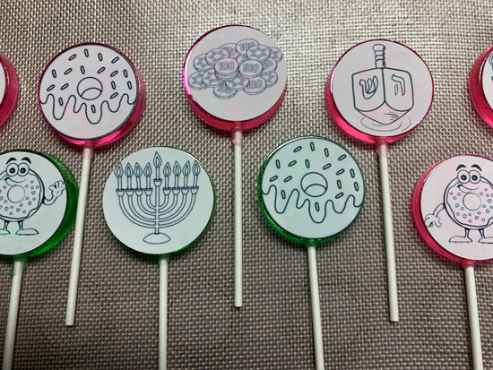 Paint Your Own Chanukah Lollipop Sets-Candy-[Kosher Mints]-[Kosher Custom Candy]-Candy A Plenty