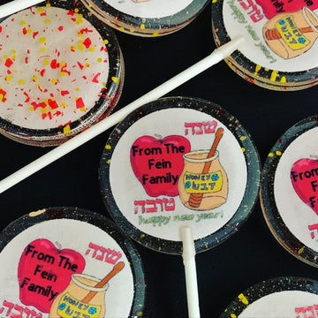 Lollipops | Rosh Hashanah Honeycomb & Bee-Candy-[Kosher Mints]-[Kosher Custom Candy]-Candy A Plenty