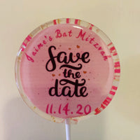 Save The Date Lollipops-Candy-[Kosher Mints]-[Kosher Custom Candy]-Candy A Plenty